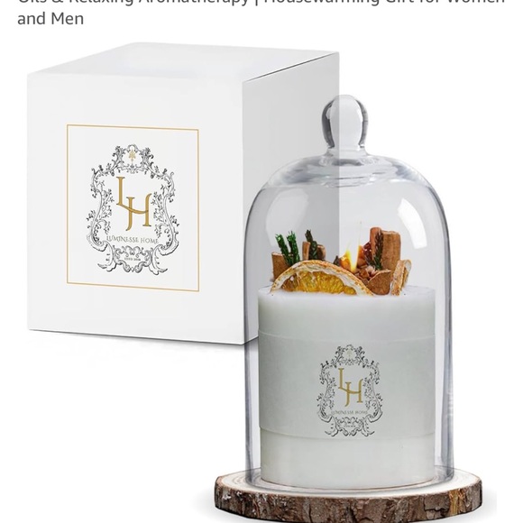 luminess home Other - White Scented Candle with Glass Cloche